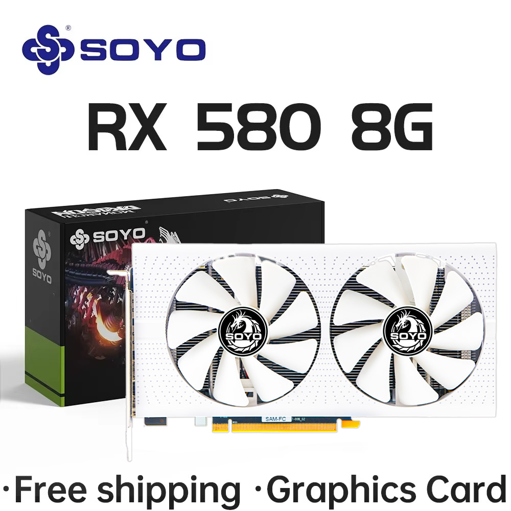 Rx 580 8Gb 2048Sp Gpu - Placa de Vídeo SOYO AMD Radeon