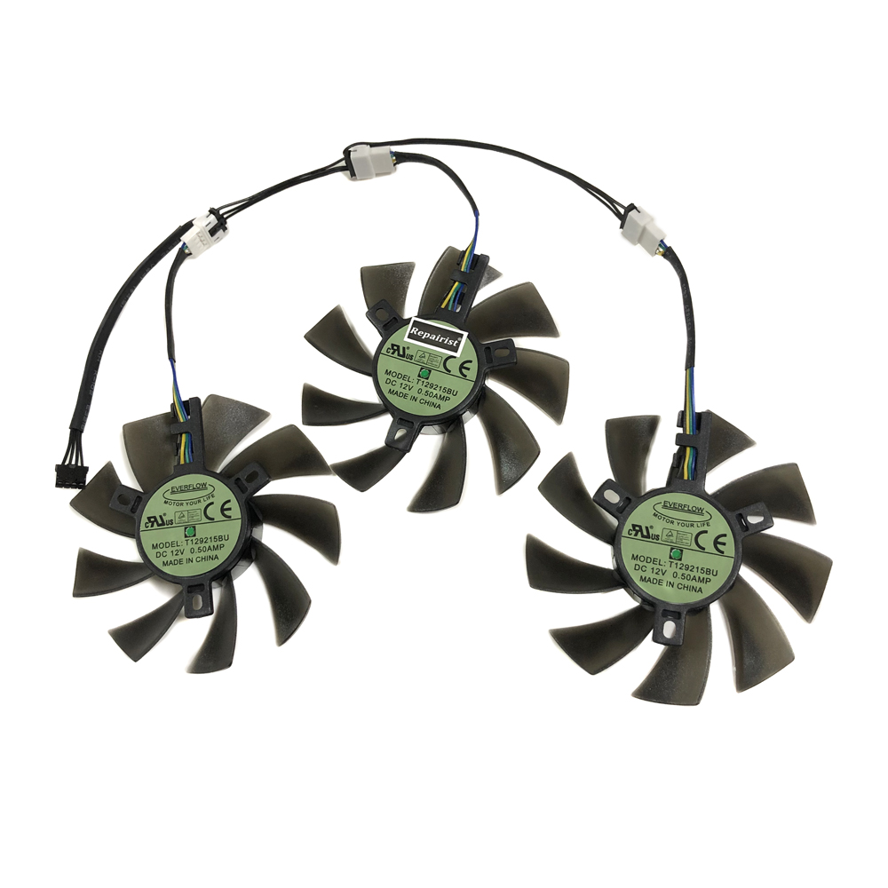 3 pcs/set, DIY T129215BU, vent - Rx 5700 Xt 8Gb Video Card avaliação e preço