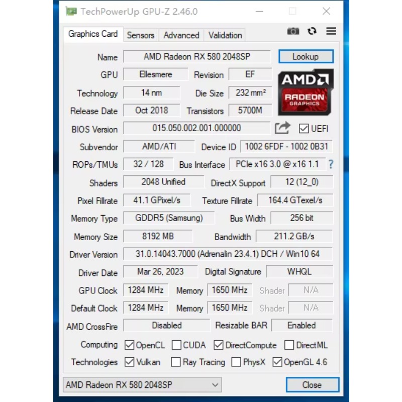 Placa Gráfica Hongyi DIY RX 58 - Rx 580 8Gb 2048Sp Gpu avaliação e preço