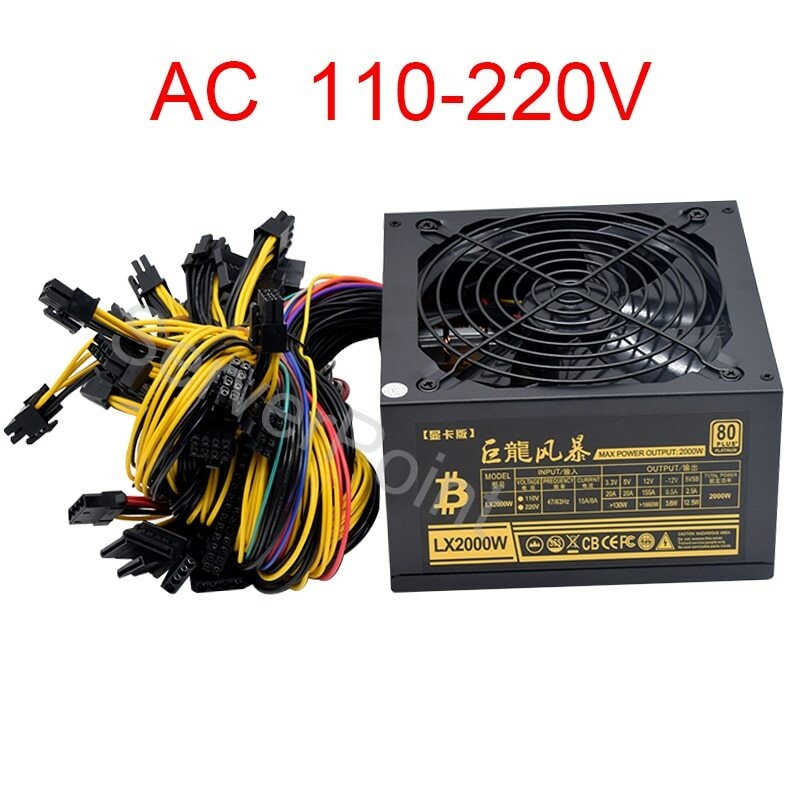 Fonte de Alimentação ATX 2000W - 2000W Atx Mining Power Supply avaliação e preço